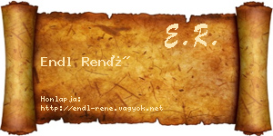 Endl René névjegykártya